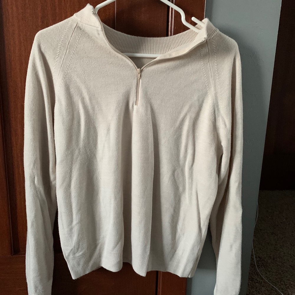 Tan Quarter Zip Sweater